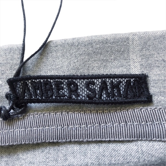 AMBER SAKAI Asymmetrical Waist Crisscross Crossover Waist Gray Plaid NWT… - Picture 7 of 16